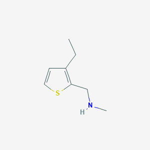 molecular formula C8H13NS B13600194 1-(3-ethylthiophen-2-yl)-N-methylmethanamine 