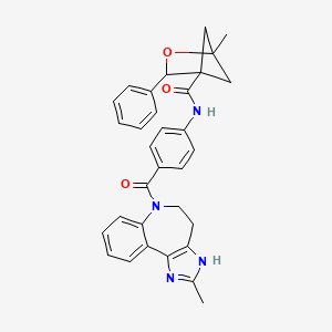 1-methyl-N-(4-{4-methyl-3,5,9-triazatricyclo[8.4.0.0,2,6]tetradeca-1(10),2(6),4,11,13-pentaene-9-carbonyl}phenyl)-3-phenyl-2-oxabicyclo[2.1.1]hexane-4-carboxamide