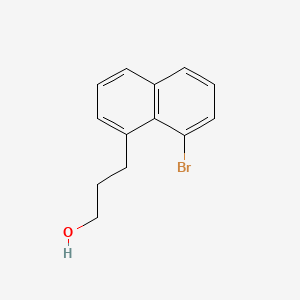 molecular formula C13H13BrO B13600240 3-(8-Bromonaphthalen-1-yl)propan-1-ol 