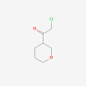 molecular formula C7H11ClO2 B13600243 2-Chloro-1-(oxan-3-yl)ethan-1-one 