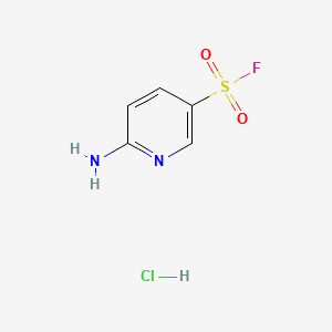 molecular formula C5H6ClFN2O2S B13600269 6-Aminopyridine-3-sulfonylfluoridehydrochloride 