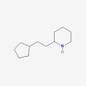 molecular formula C12H23N B13600308 2-(2-Cyclopentylethyl)piperidine 