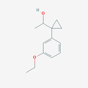 molecular formula C13H18O2 B13600396 1-[1-(3-Ethoxyphenyl)cyclopropyl]ethan-1-ol 