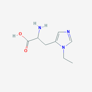 molecular formula C8H13N3O2 B13600410 2-amino-3-(3-ethylimidazol-4-yl)propanoic acid 