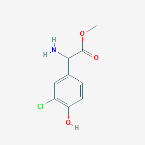 molecular formula C9H10ClNO3 B13600455 Methyl 2-amino-2-(3-chloro-4-hydroxyphenyl)acetate 