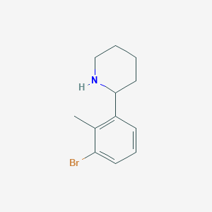 molecular formula C12H16BrN B13600462 2-(3-Bromo-2-methylphenyl)piperidine 