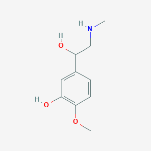 molecular formula C10H15NO3 B13600477 5-(1-Hydroxy-2-(methylamino)ethyl)-2-methoxyphenol CAS No. 29866-04-4