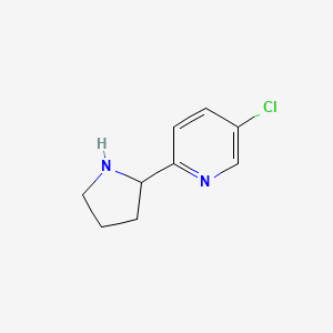 molecular formula C9H11ClN2 B13600506 5-Chloro-2-(pyrrolidin-2-yl)pyridine 