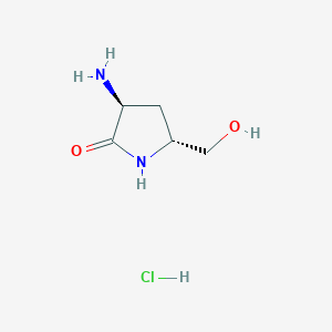 (3S,5R)-3-amino-5-(hydroxymethyl)pyrrolidin-2-onehydrochloride