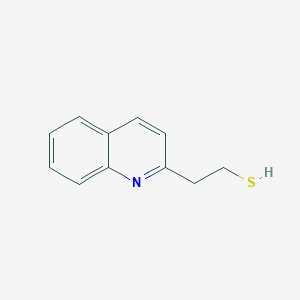 molecular formula C11H11NS B13600584 2-(Quinolin-2-yl)ethane-1-thiol 