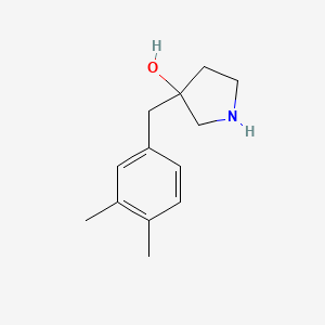 molecular formula C13H19NO B13600588 3-(3,4-Dimethylbenzyl)pyrrolidin-3-ol 