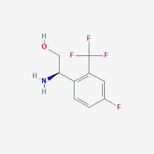 molecular formula C9H9F4NO B13600600 (R)-2-Amino-2-(4-fluoro-2-(trifluoromethyl)phenyl)ethan-1-ol 