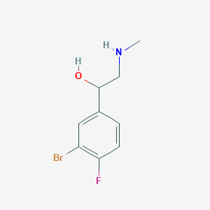 molecular formula C9H11BrFNO B13600606 1-(3-Bromo-4-fluorophenyl)-2-(methylamino)ethan-1-ol 