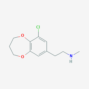 molecular formula C12H16ClNO2 B13600620 [2-(9-chloro-3,4-dihydro-2H-1,5-benzodioxepin-7-yl)ethyl](methyl)amine 