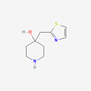 molecular formula C9H14N2OS B13600649 4-(Thiazol-2-ylmethyl)piperidin-4-ol 