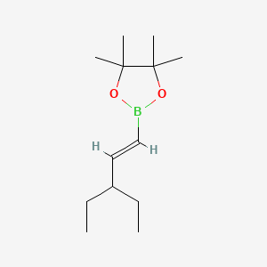 molecular formula C13H25BO2 B13600668 2-[(1E)-3-ethylpent-1-en-1-yl]-4,4,5,5-tetramethyl-1,3,2-dioxaborolane 