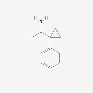 molecular formula C11H15N B13600669 1-(1-Phenylcyclopropyl)ethan-1-amine 