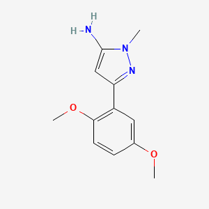 molecular formula C12H15N3O2 B13600699 3-(2,5-Dimethoxyphenyl)-1-methyl-1h-pyrazol-5-amine 