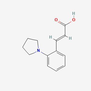 molecular formula C13H15NO2 B13600778 3-(2-(Pyrrolidin-1-yl)phenyl)acrylic acid 