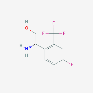 molecular formula C9H9F4NO B13600800 (s)-2-Amino-2-(4-fluoro-2-(trifluoromethyl)phenyl)ethan-1-ol 