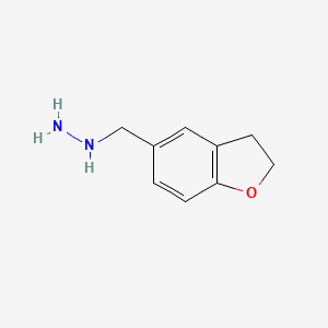 molecular formula C9H12N2O B13600844 ((2,3-Dihydrobenzofuran-5-yl)methyl)hydrazine 