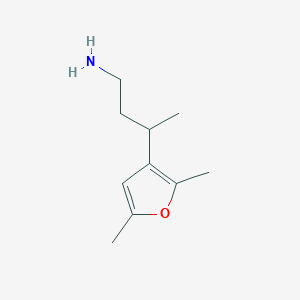 molecular formula C10H17NO B13600878 3-(2,5-Dimethylfuran-3-yl)butan-1-amine 