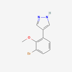 molecular formula C10H9BrN2O B13600886 4-(3-bromo-2-methoxyphenyl)-1H-pyrazole 