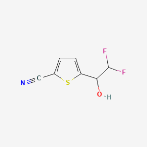 molecular formula C7H5F2NOS B13600917 5-(2,2-Difluoro-1-hydroxyethyl)thiophene-2-carbonitrile 