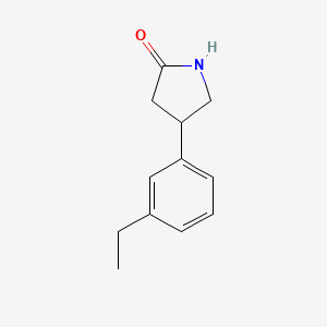 molecular formula C12H15NO B13600948 4-(3-Ethylphenyl)pyrrolidin-2-one 