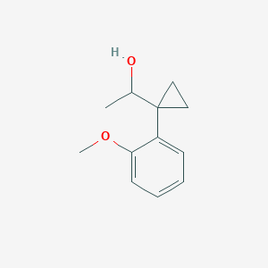 molecular formula C12H16O2 B13600969 1-[1-(2-Methoxyphenyl)cyclopropyl]ethan-1-ol 