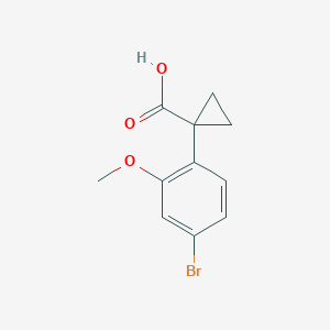 molecular formula C11H11BrO3 B13601007 1-(4-Bromo-2-methoxyphenyl)cyclopropane-1-carboxylicacid 