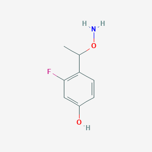 molecular formula C8H10FNO2 B13601012 4-[1-(Aminooxy)ethyl]-3-fluorophenol 