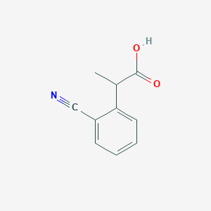 molecular formula C10H9NO2 B13601073 2-(2-Cyanophenyl)propanoic acid 