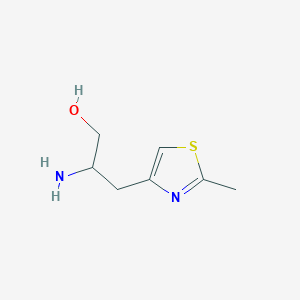 molecular formula C7H12N2OS B13601088 2-Amino-3-(2-methylthiazol-4-yl)propan-1-ol 