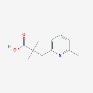 molecular formula C11H15NO2 B13601093 2,2-Dimethyl-3-(6-methylpyridin-2-yl)propanoic acid 