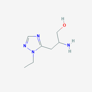 molecular formula C7H14N4O B13601184 2-Amino-3-(1-ethyl-1h-1,2,4-triazol-5-yl)propan-1-ol 