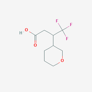 molecular formula C9H13F3O3 B13601205 4,4,4-Trifluoro-3-(tetrahydro-2h-pyran-3-yl)butanoic acid 