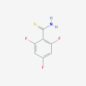 molecular formula C7H4F3NS B13601225 2,4,6-Trifluorobenzothioamide 