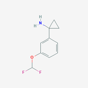 molecular formula C10H11F2NO B13601229 1-(3-(Difluoromethoxy)phenyl)cyclopropan-1-amine 