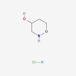 molecular formula C4H10ClNO2 B13601247 1,2-Oxazinan-4-olhydrochloride 