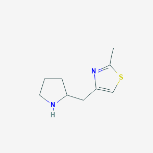 molecular formula C9H14N2S B13601254 2-Methyl-4-(pyrrolidin-2-ylmethyl)thiazole 