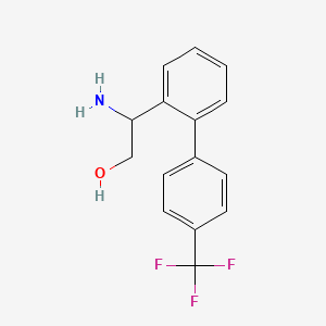 molecular formula C15H14F3NO B13601284 2-Amino-2-{2-[4-(trifluoromethyl)phenyl]phenyl}ethan-1-ol 