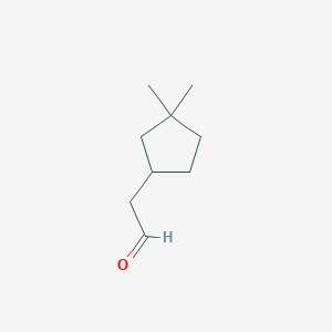 molecular formula C9H16O B13601365 2-(3,3-Dimethylcyclopentyl)acetaldehyde 