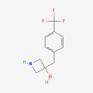 molecular formula C11H12F3NO B13601394 3-(4-(Trifluoromethyl)benzyl)azetidin-3-ol 