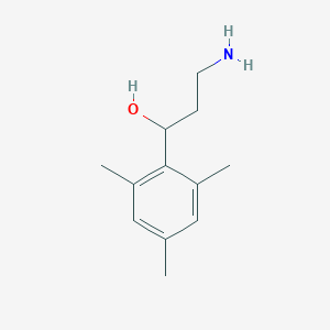 molecular formula C12H19NO B13601401 3-Amino-1-mesitylpropan-1-ol 