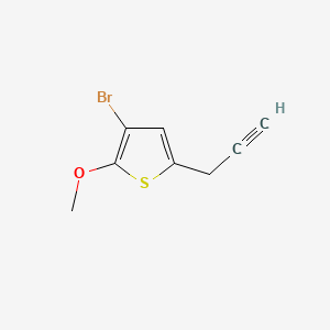 molecular formula C8H7BrOS B13601407 3-Bromo-2-methoxy-5-(prop-2-yn-1-yl)thiophene 