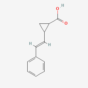 molecular formula C12H12O2 B13601408 2-(2-Phenylethenyl)cyclopropane-1-carboxylic acid 