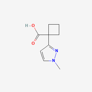 molecular formula C9H12N2O2 B13601435 1-(1-methyl-1H-pyrazol-3-yl)cyclobutane-1-carboxylic acid 