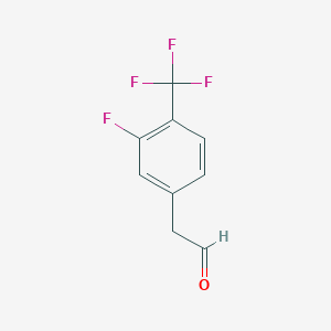 molecular formula C9H6F4O B13601436 2-[3-Fluoro-4-(trifluoromethyl)phenyl]acetaldehyde 