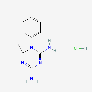 molecular formula C11H16ClN5 B1360149 6,6-Dimethyl-1-phenyl-1,6-dihydro-1,3,5-triazine-2,4-diamine hydrochloride CAS No. 1931-17-5